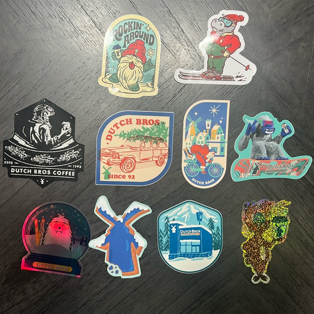 Dutch Bros Winter/Holiday Stickers